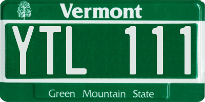 VT license plate YTL111