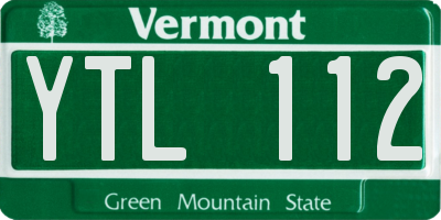 VT license plate YTL112