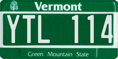 VT license plate YTL114