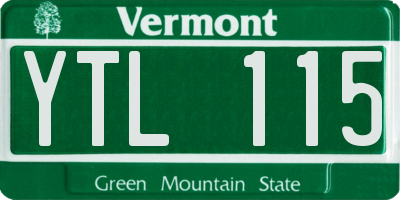VT license plate YTL115
