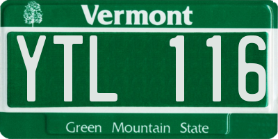 VT license plate YTL116