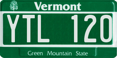 VT license plate YTL120