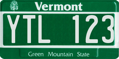 VT license plate YTL123
