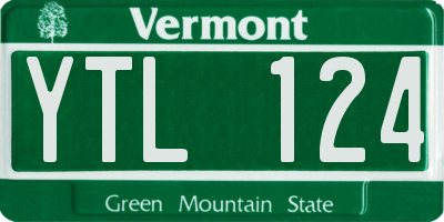 VT license plate YTL124