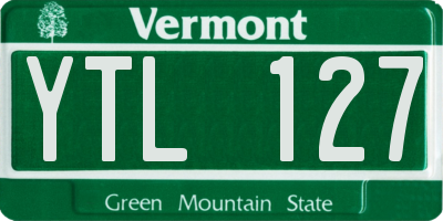 VT license plate YTL127