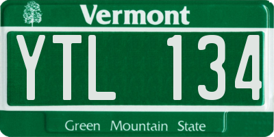 VT license plate YTL134