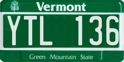 VT license plate YTL136