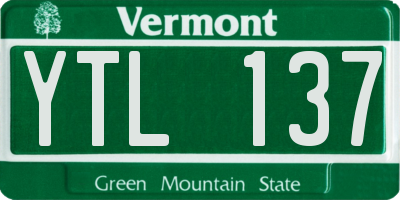 VT license plate YTL137