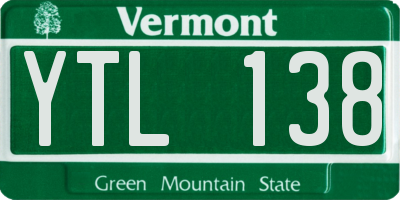 VT license plate YTL138