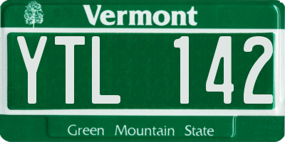 VT license plate YTL142