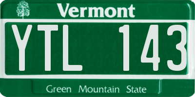 VT license plate YTL143