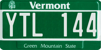 VT license plate YTL144