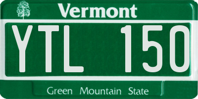 VT license plate YTL150