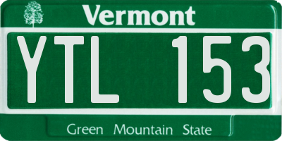 VT license plate YTL153