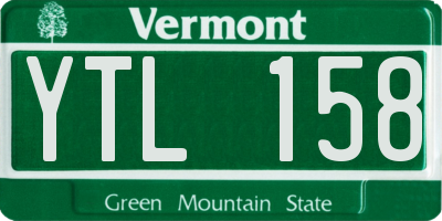 VT license plate YTL158