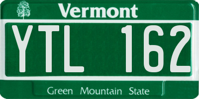 VT license plate YTL162