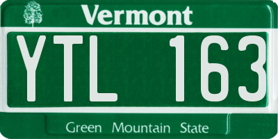 VT license plate YTL163