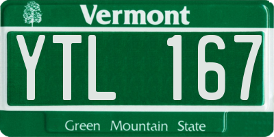 VT license plate YTL167