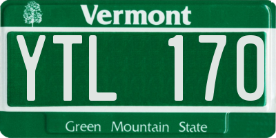 VT license plate YTL170