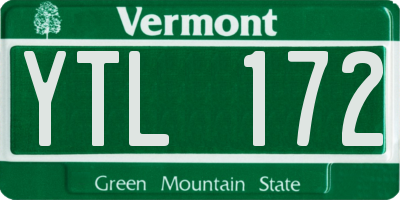 VT license plate YTL172