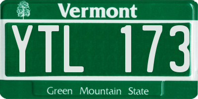 VT license plate YTL173
