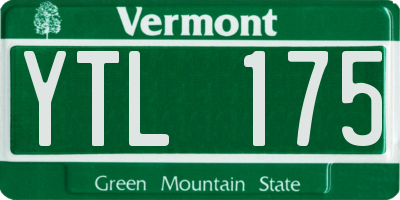 VT license plate YTL175
