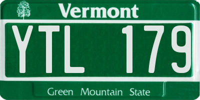 VT license plate YTL179