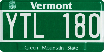 VT license plate YTL180