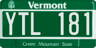 VT license plate YTL181