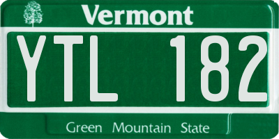 VT license plate YTL182