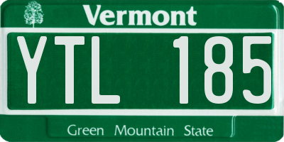 VT license plate YTL185