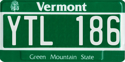 VT license plate YTL186
