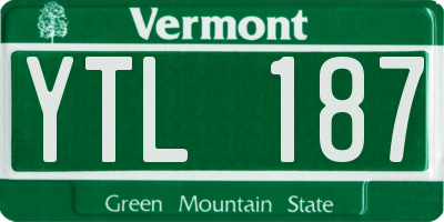 VT license plate YTL187