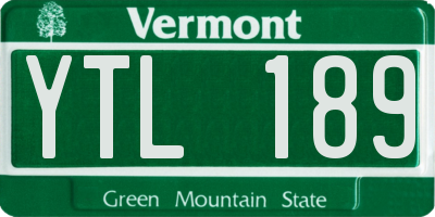 VT license plate YTL189