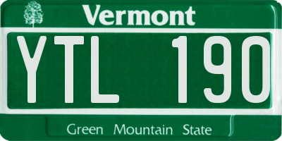 VT license plate YTL190