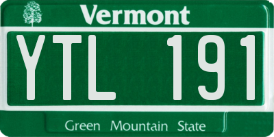 VT license plate YTL191