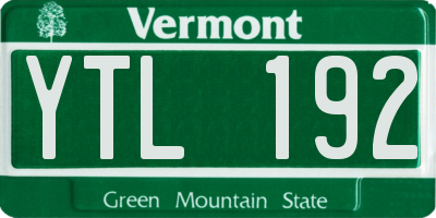 VT license plate YTL192