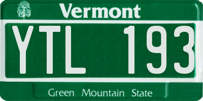 VT license plate YTL193
