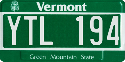 VT license plate YTL194