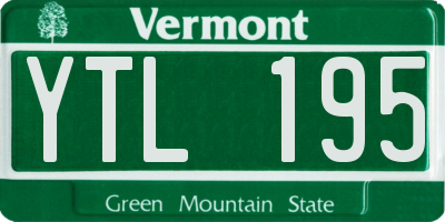 VT license plate YTL195