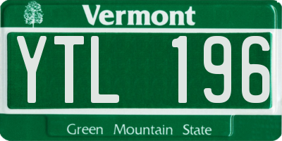 VT license plate YTL196