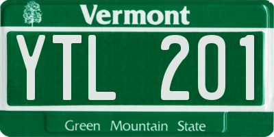 VT license plate YTL201
