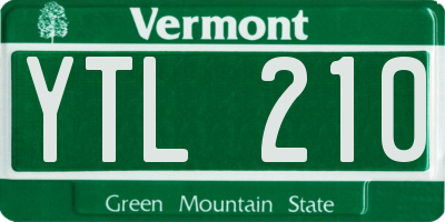 VT license plate YTL210
