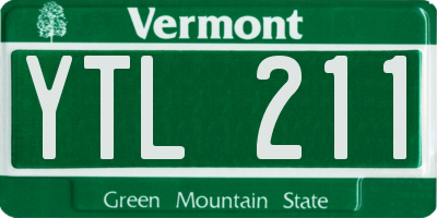 VT license plate YTL211