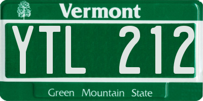 VT license plate YTL212