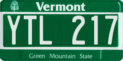 VT license plate YTL217