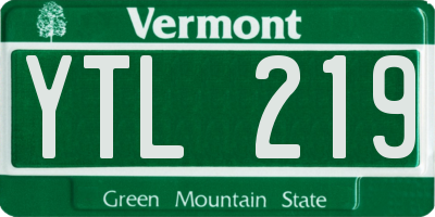 VT license plate YTL219
