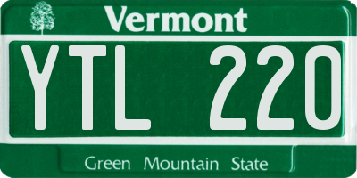 VT license plate YTL220