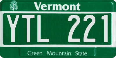 VT license plate YTL221
