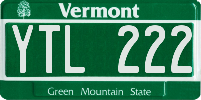 VT license plate YTL222